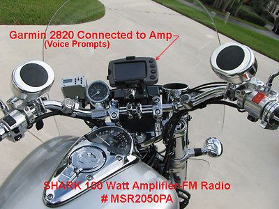 shark motorcycle scooter system w/ radio.amp 2 speakers