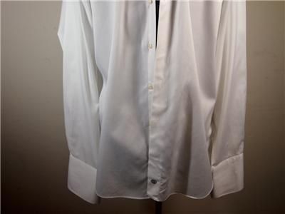 David Donahue French Cuff White Dress Shirt 100 Cotton Size 17 34 35