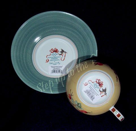  New WINTER GREETINGS ED Breakfast Cup & Saucer Oversized Every Day