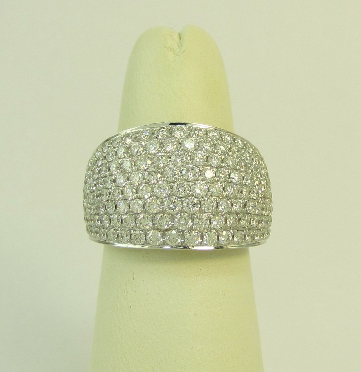 18K Gold and Pave Diamond 3 30 Ct TW Dome Wide Ring