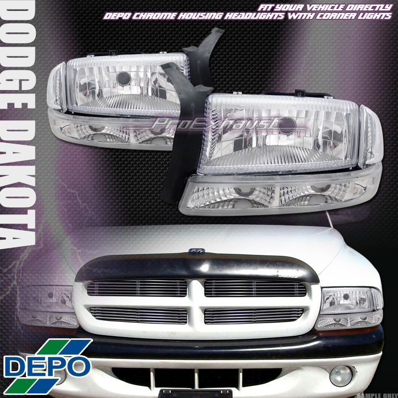  Head Lights Lamps Parking Signal 97 04 Dodge Dakota Durango