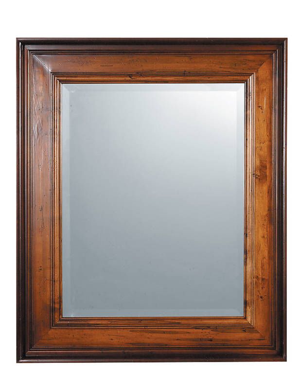 Beveled Tuscan Distressed Wood Wall Mantel Mirror