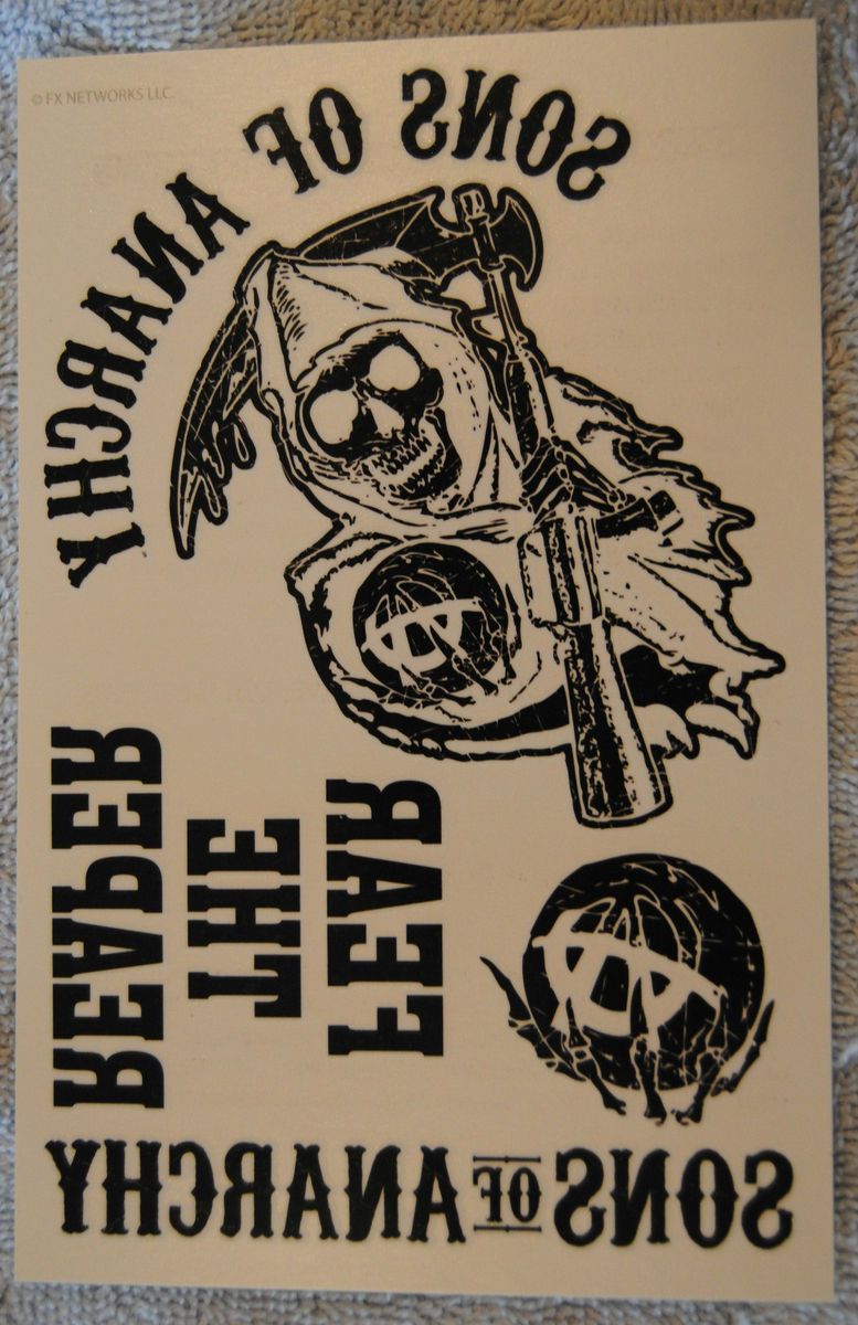  Anarchy Temporary Tattoos Promo From DVD Release of Season 4 Cool Item