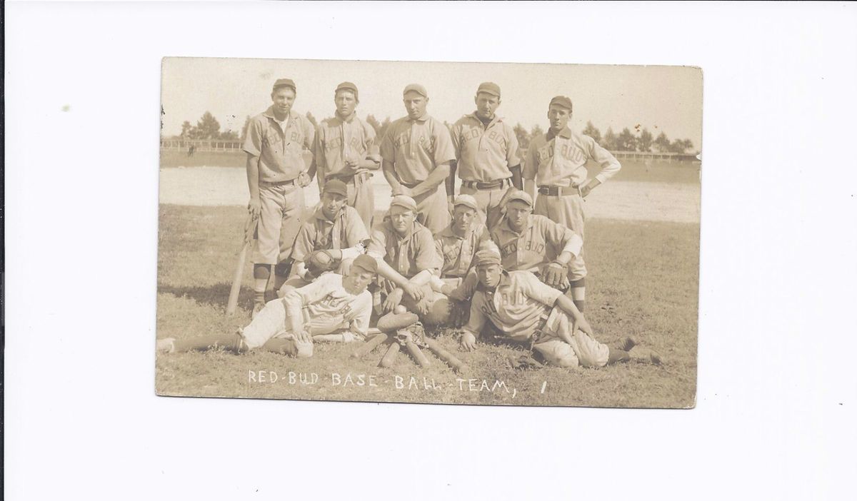 IL Red Bud Baseball Team RPPC 1910 Matt B Red Paul Meyer St Louis MO