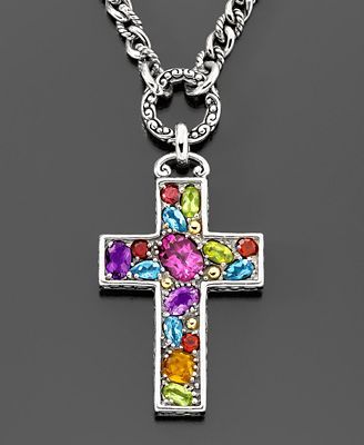 Effy Multi Gem Cross Pendant Necklace Sold Out  Lord Taylor