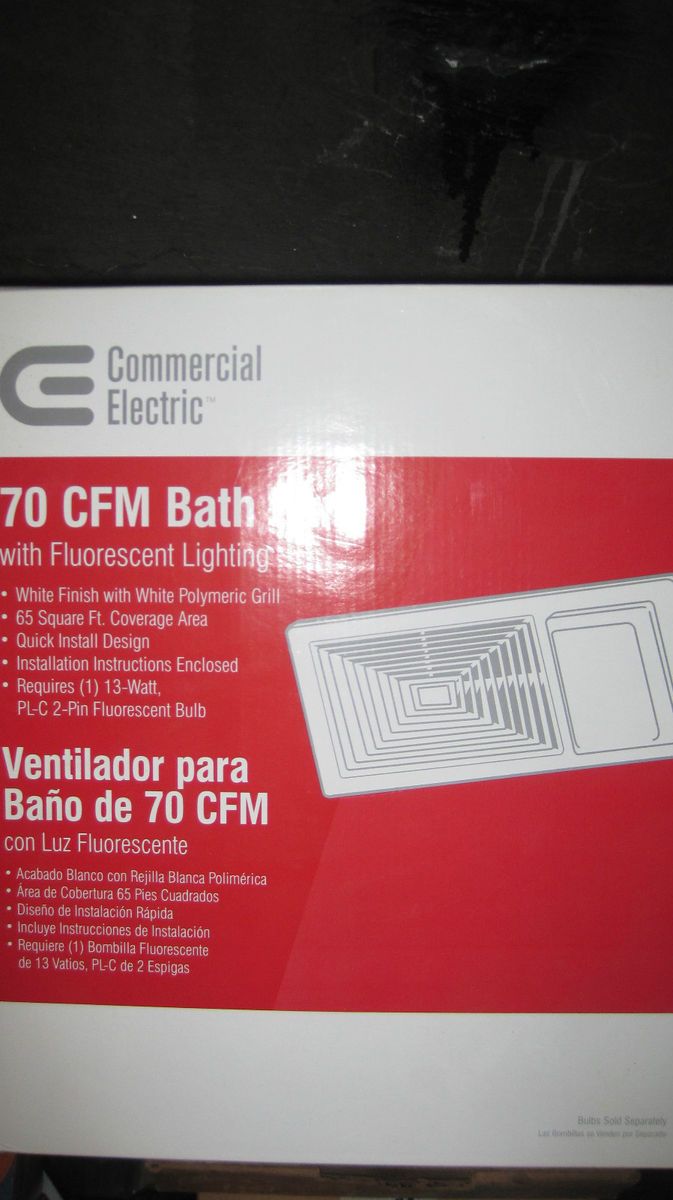 Commercial Electric 70 CFM Bathroom Exhaust Fan with Light