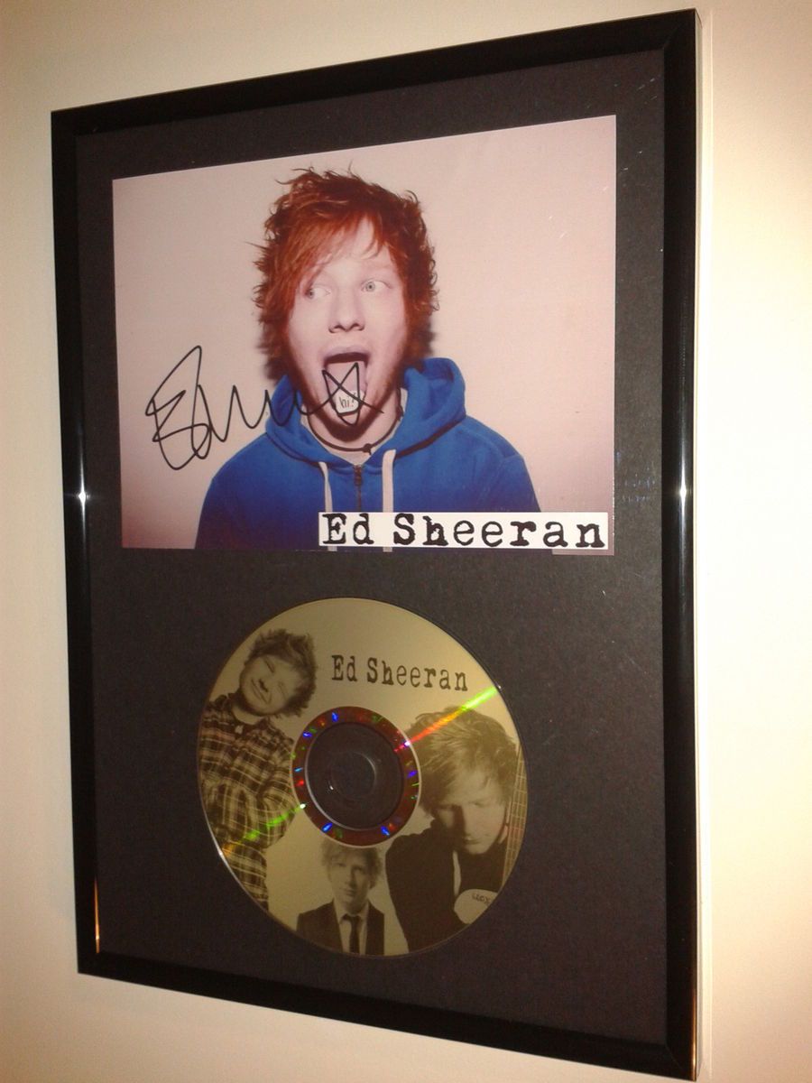 Ed Sheeran Signed Framed Gold Collectors CD Display Disc