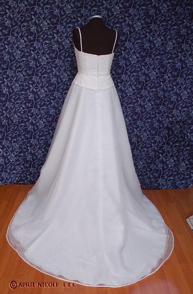 White Organza A Line Cute Simple Wedding Dress 12