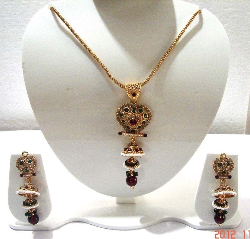  Gorgeous Pearl Gold Tone Kundan Bridal Necklace Jewelry ERT EHS