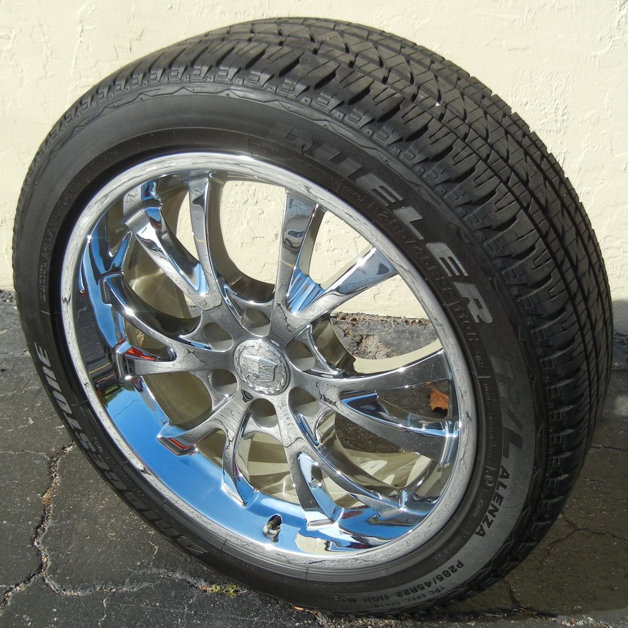 22 Chrome Factory Cadillac Escalade Wheels Bridgestone Tire Silverado