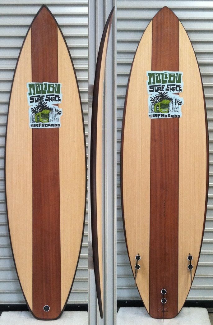  Wood Veneer Surfboard FCS Fin Plugs No Fins Surf Swamis