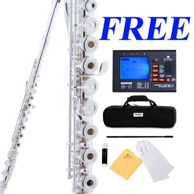  Flute 17 Keys Open Hole ~Silver Plated Italian Pads +Stand+Tuner+Case