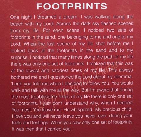 Lenox China Footprints in The Sand Jesus Christ Inspirational Xmas