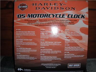 BNIB Mark Feldstein Harley Davidson 05 Motorcycle Wall Clock w