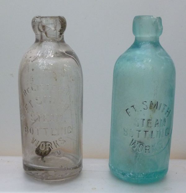 Two Fort Smith Arkansas Hutchinson Soda Bottles 1880s 1900s