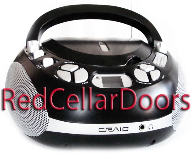  PORTABLE CRAIG CD PLAYER AM FM STEREO RADIO LCD BOOMBOX INDOOR OUTDOOR