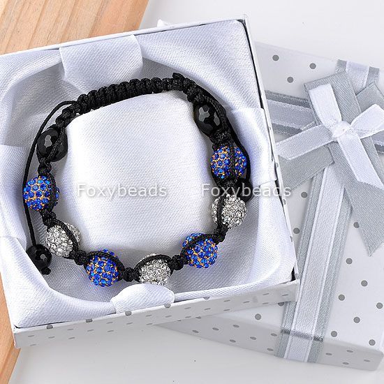  Disco Crystal Ball Bead Friendship Bracelet Box Christmas Gift