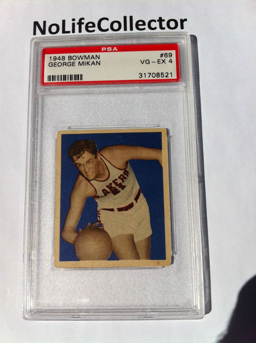 1948 BOWMAN GEORGE MIKAN #69 PSA 4 RARE CARD