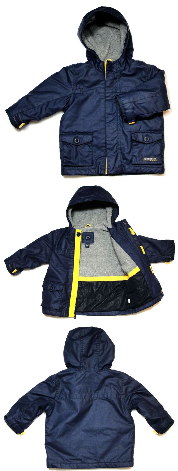 Baby Gap 18 24 Navy Blue Jacket Hoodie Rain Resistant Coat