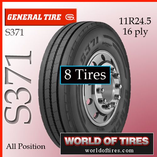 Tires General S371 11R24 5 16 Ply Semi Truck Tire 11R24 5 11R24