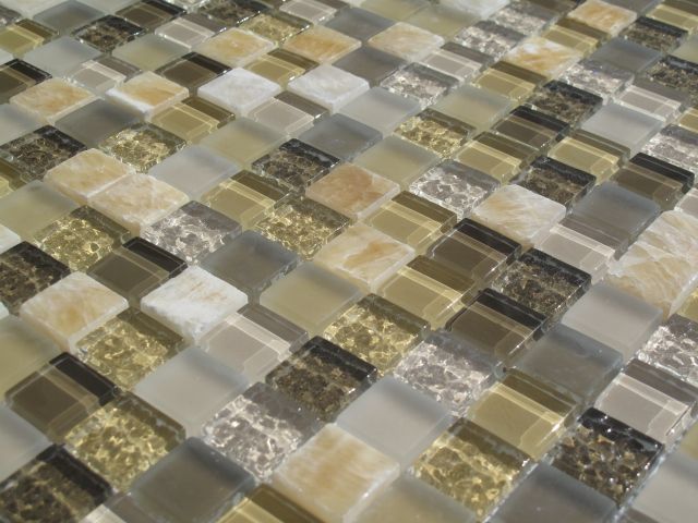 Harvest Blend Glass and Stone Mosaic Mix Tile