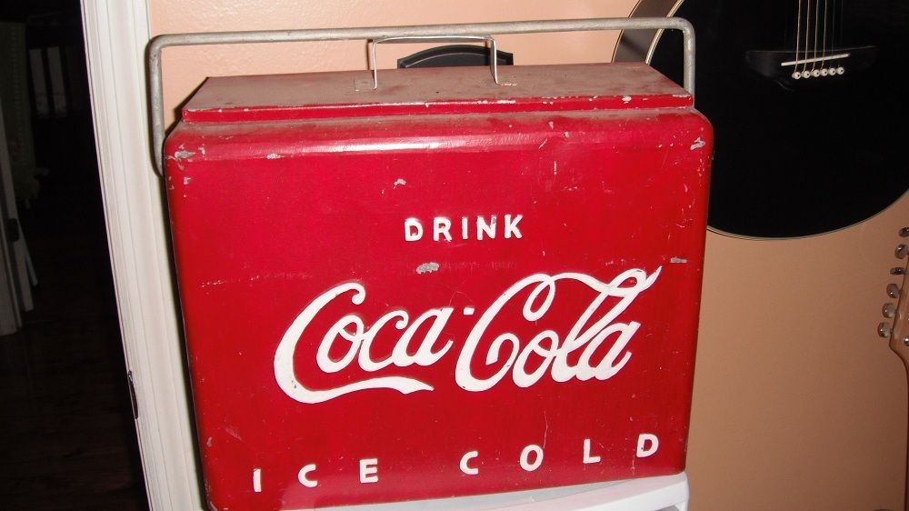 1950s AIRLINE COCA COLA COOLER ANTIQUE AND VERY COOL**AUTHENTIC and