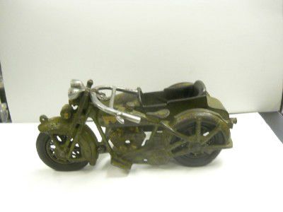 1930s Hubley Harley Davidson Motorcycle with Sidecar