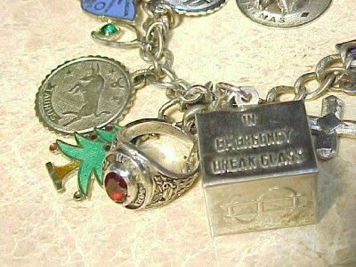 Vintage 7 1/4 Sterling Silver Charm Bracelet Loaded w/ 17 Mixed Theme