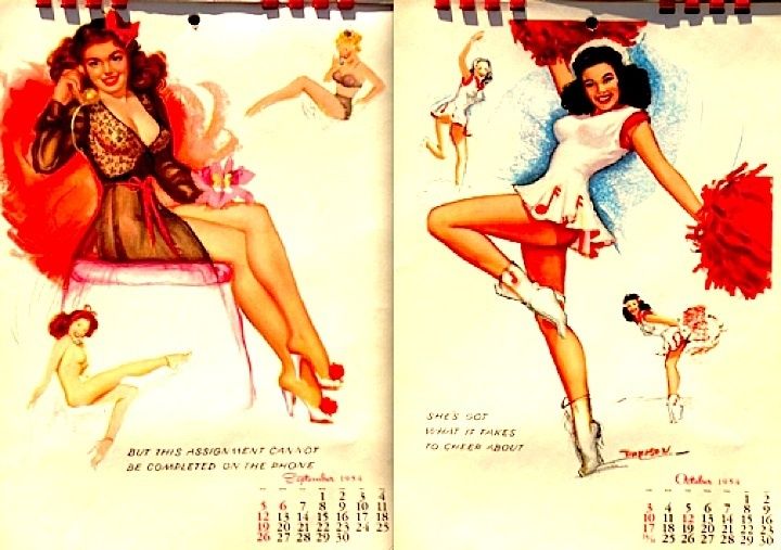Marilyn Monroe Calendar Thompson Pinup 1954 12PGS w Envelope Golden