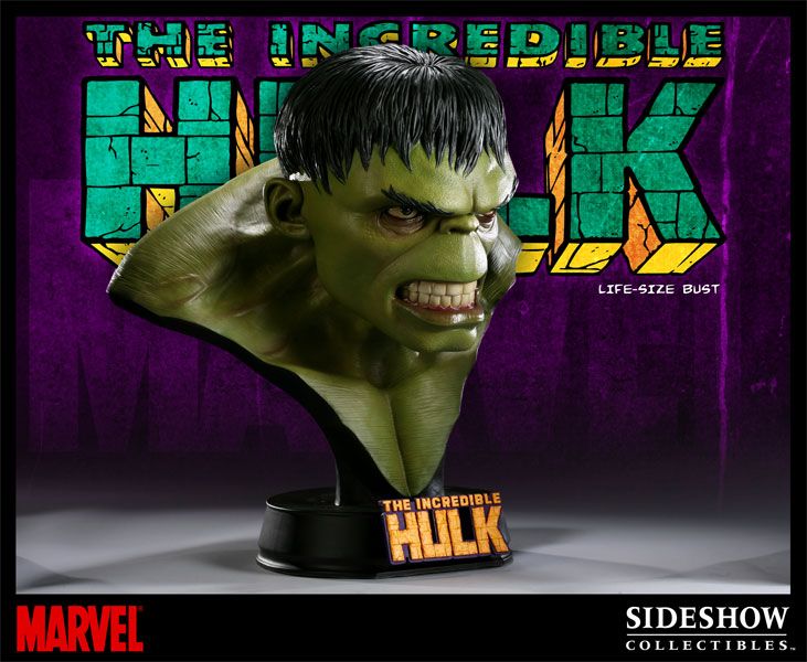 Hulk Sideshow Life Sized 1 1 Bust Marvel Statue Replica