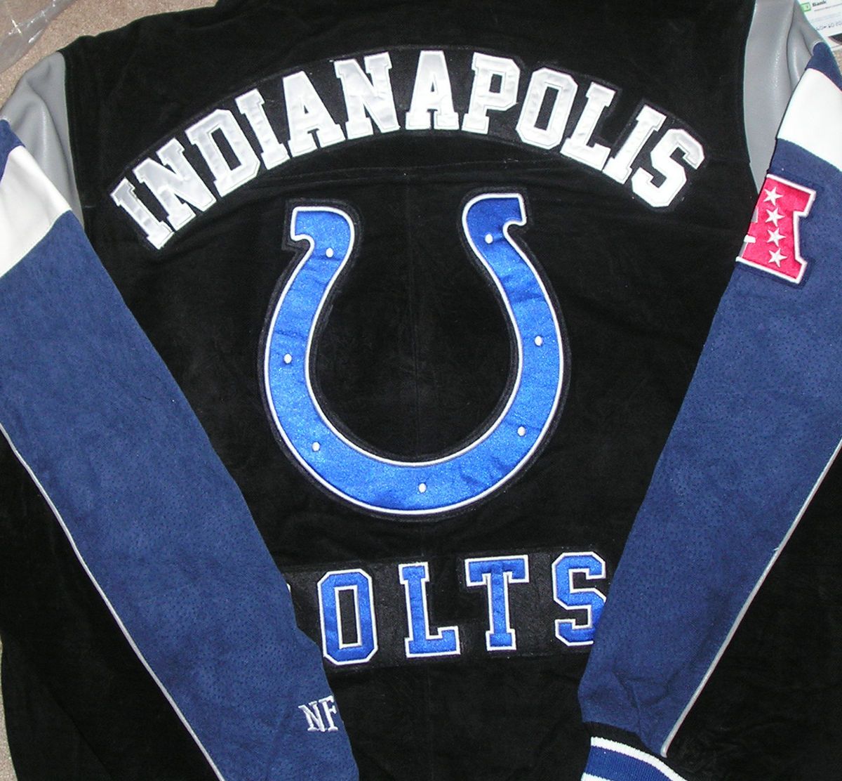 Indianapolis Colts Suede Leather Jacket 2XL XXL New