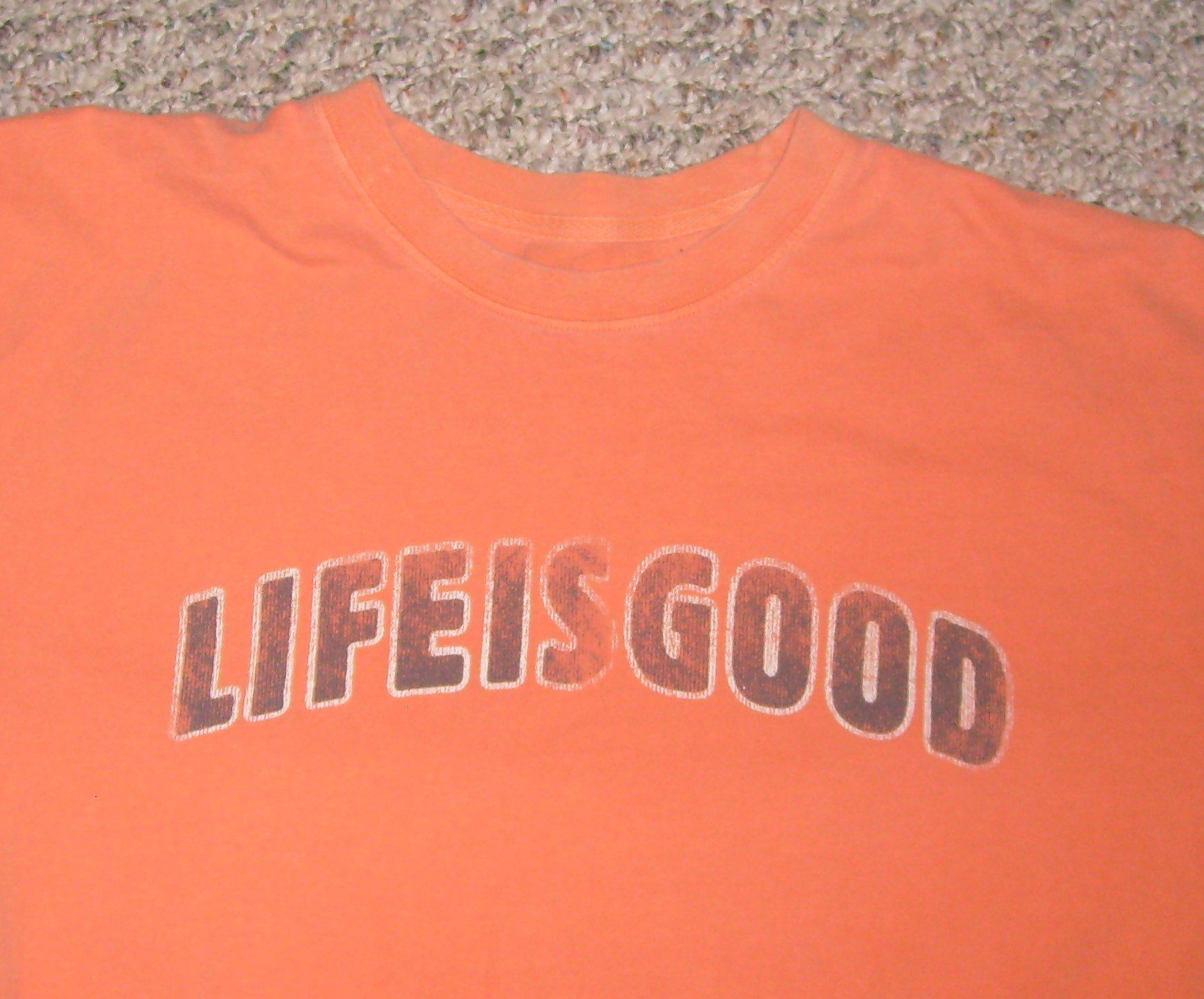 Life Is Good T Shirt Logo Orange Medium Lig