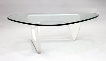 Isamu Noguchi Coffee Table with White Base High Quality Reproduction