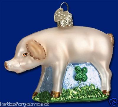 Lucky Pig Irish Old World Christmas Ornament 12338