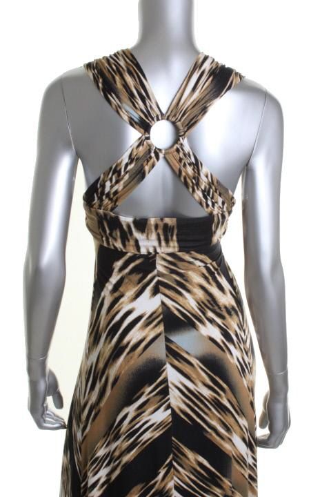 Sky New Kolimar Multi Color Animal Print High Low Maxi Casual Dress XS