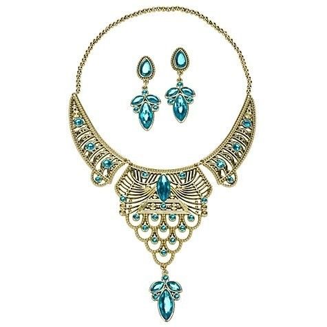  Arabian Princess Jasmine Jewelry Set Necklace Earrings