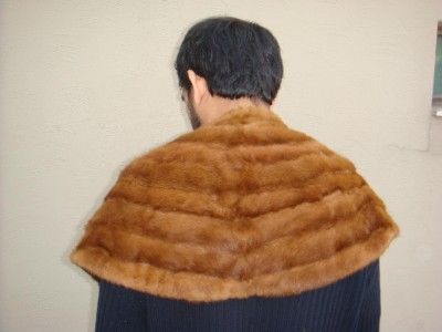 Mink Stone Marten Sable Fox Fur Stole Cape Shawl Collar Shrug Poncho