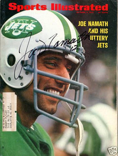 Joe Namath NY Jets Signed Sports Illustrated 10 9 72 COA