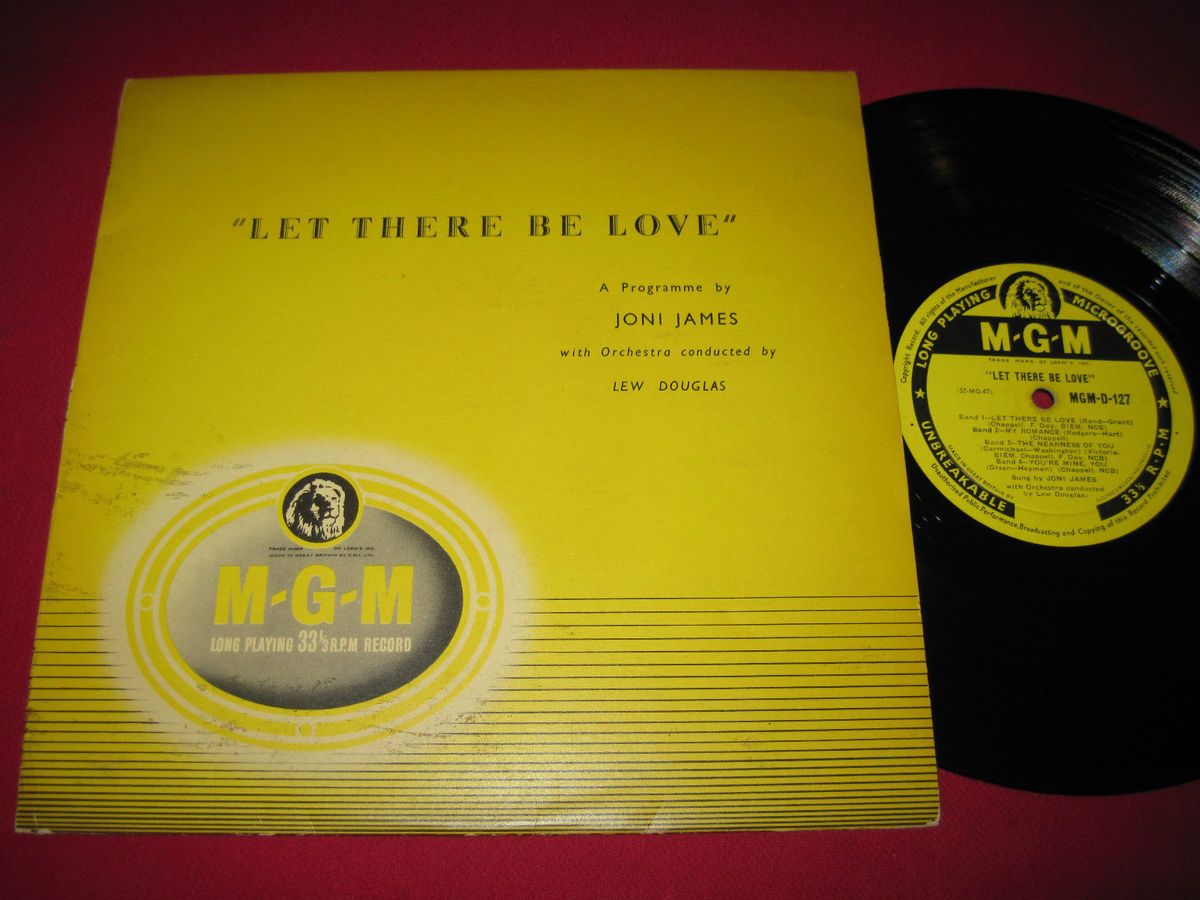 VG RARE 10" LP UK Press Joni James Let There Be Love MGM D 127  