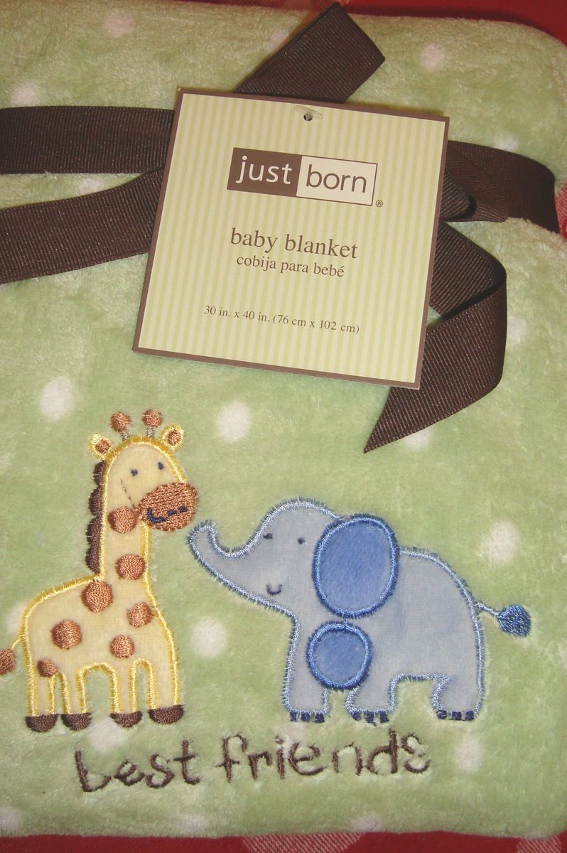 Pretty Just Born Sweet Safari Baby Blanket