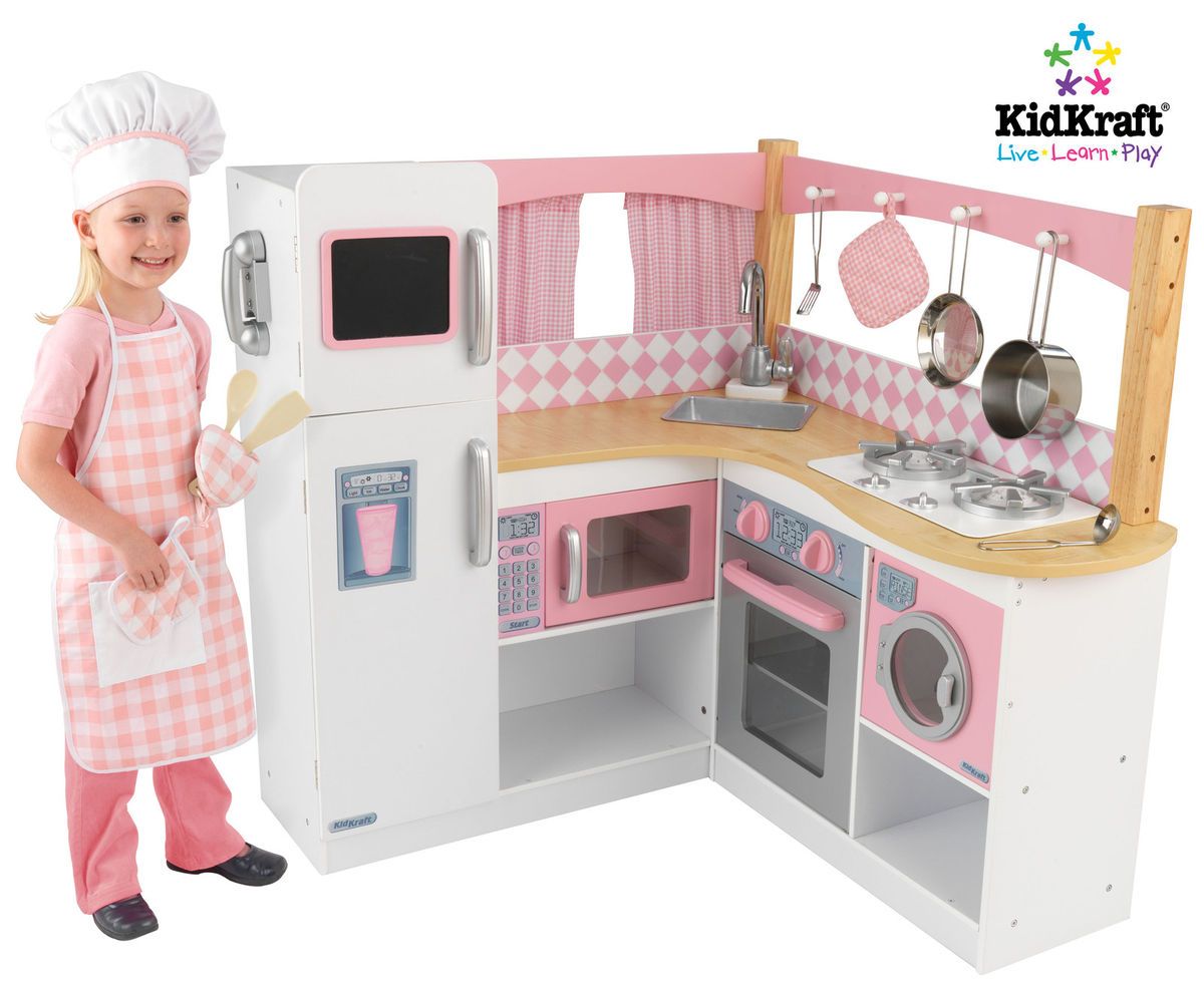 Grand Gourmet Deluxe Corner Kitchen Kids Pretend Play Set 53185