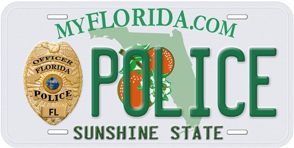 Florida Police Aluminum Novelty Car Auto License Plate