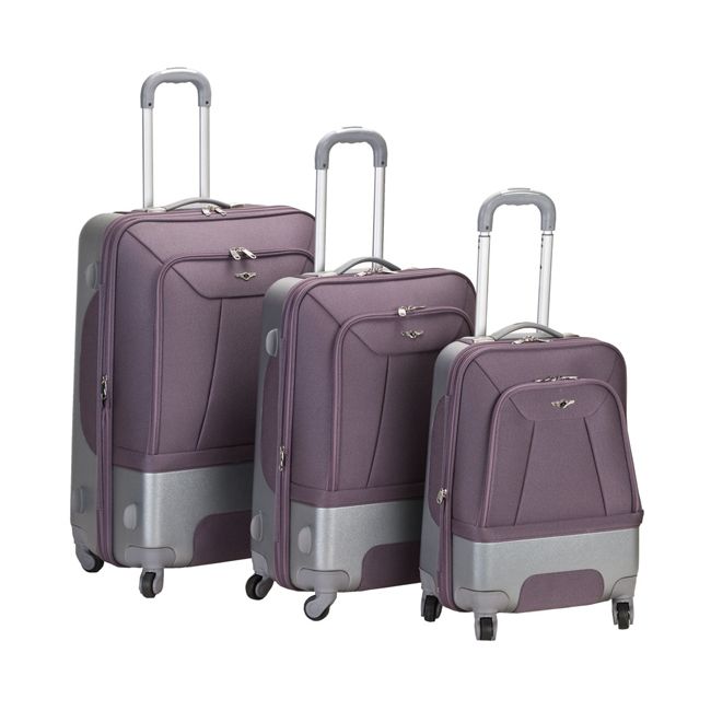 Expandable Lightweight Spinner 3 Piece Luggage Set Lavender