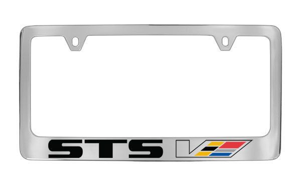 STS V Chrome Plated Brass Metal License Plate Frame Holder