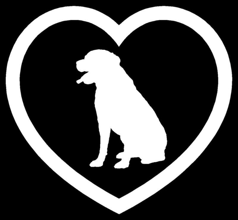 Rottweiler Heart Sticker Dog Puppy Love Car Vinyl Decal
