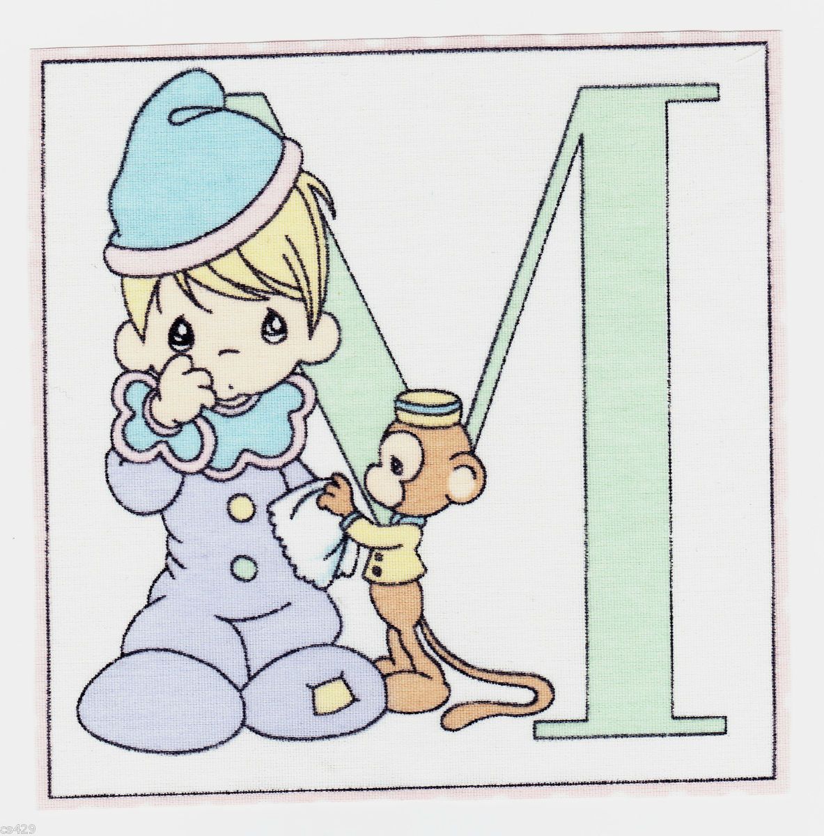 Letter M Precious Moments Pets Monkey Boy Nursery Wall Safe Fabric