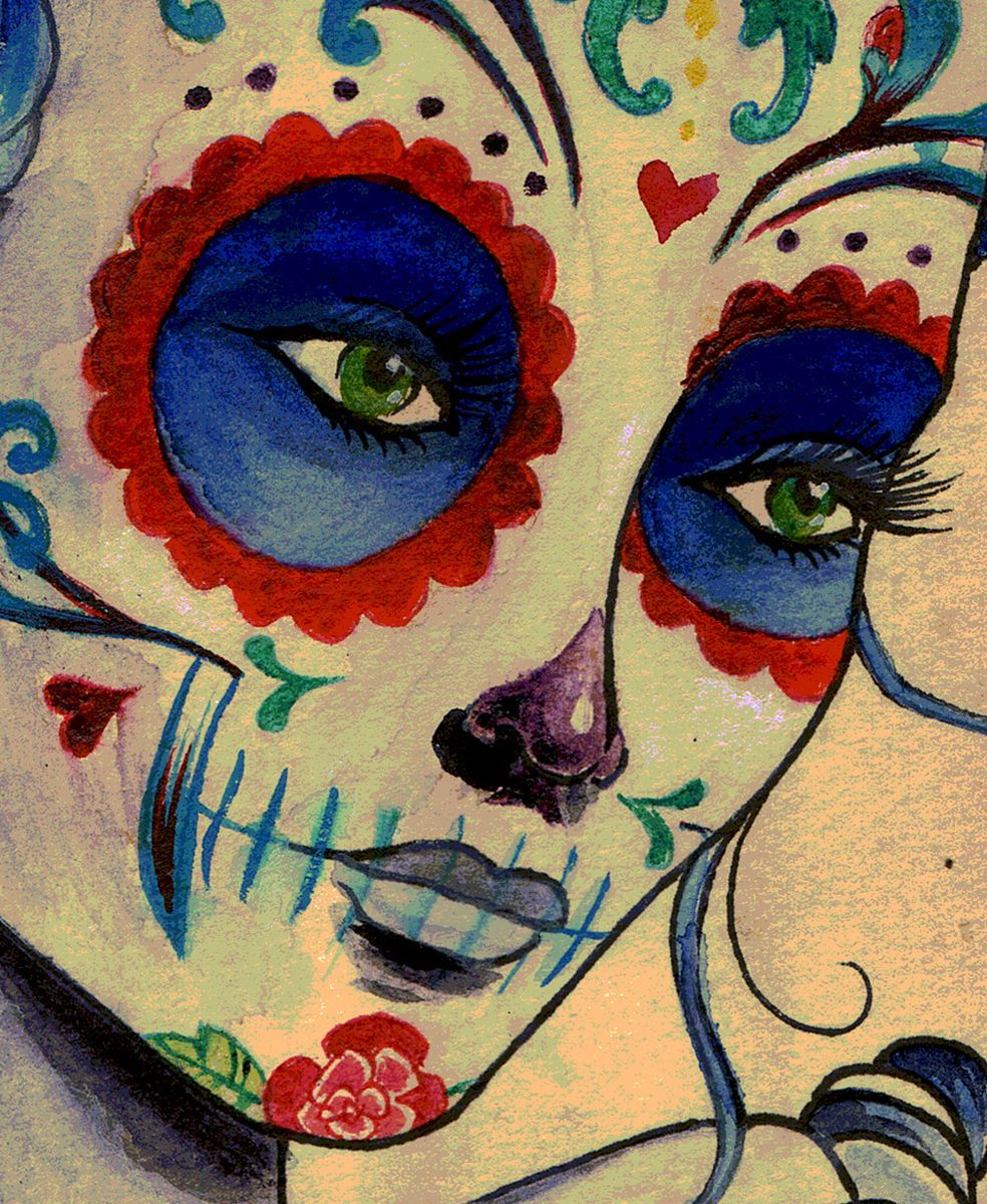 Marie Antoinette Dia de los Muertos Day of the Dead Sugar Skull Tattoo