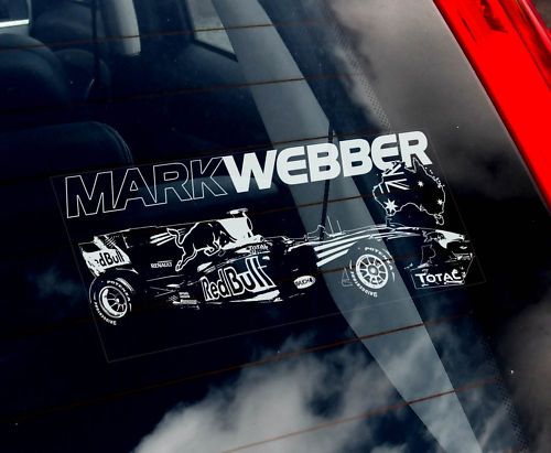Mark Webber Formula 1 Car Sticker F1 Red Bull Racing