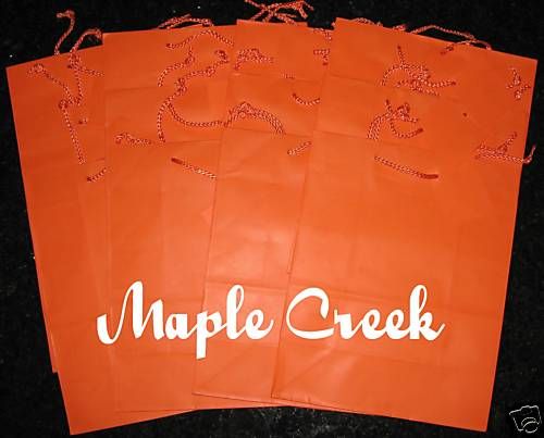 Orange Matte Paper Gift Bag Set of 12 Wholesale Price