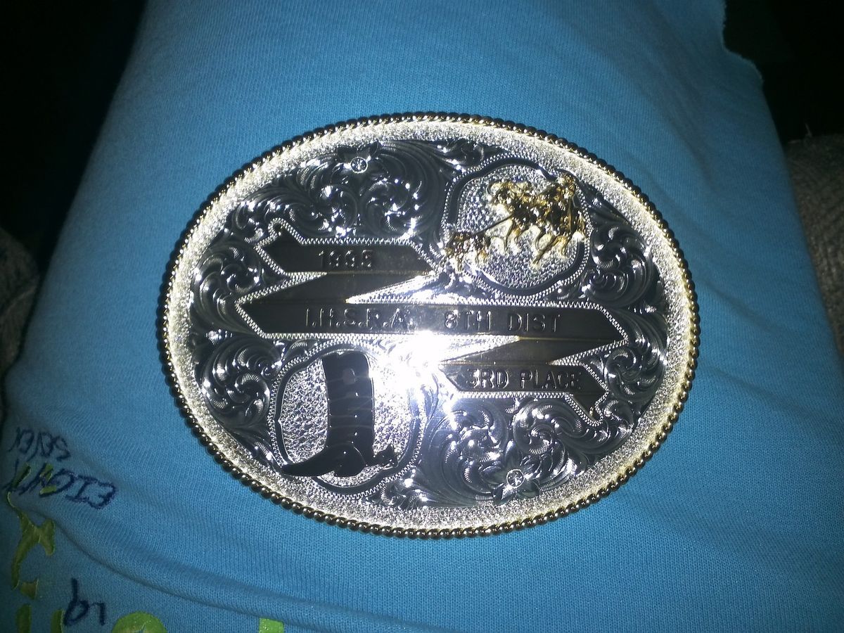 Champion Rodeo Team Roping Trophy Belt Buckle
